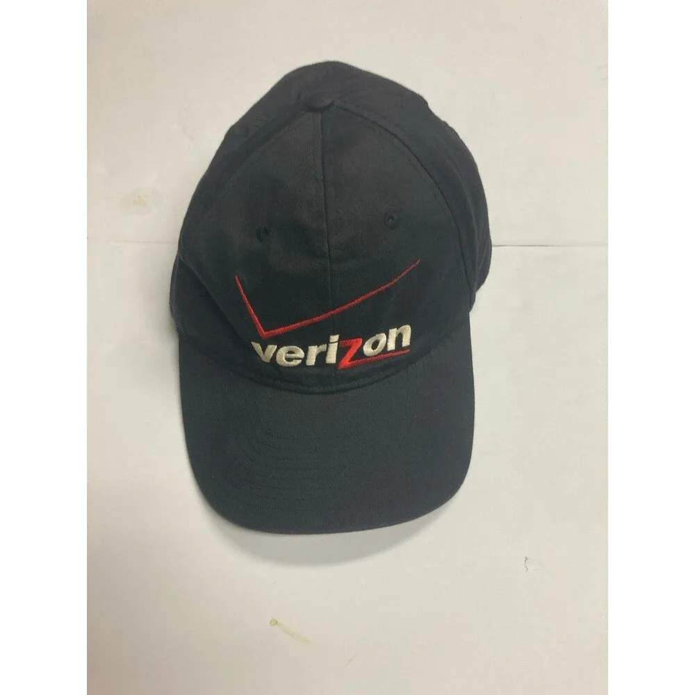 Verizon FiOS Black Baseball Cap Hat 100% Cotton One Size 1-888-GET-FIOS